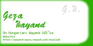 geza wayand business card